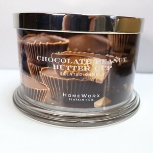 HomeWorx Chocolate Peanut Butter Cup 4 Wick 18 Oz Candle Notes of Peanut Butter,
